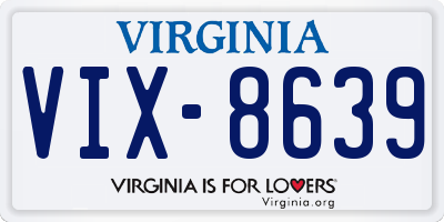 VA license plate VIX8639