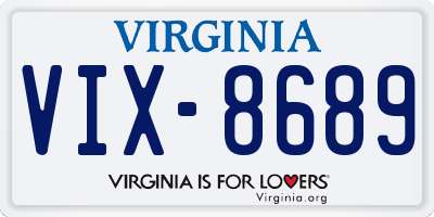 VA license plate VIX8689