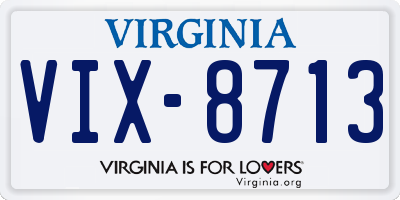 VA license plate VIX8713