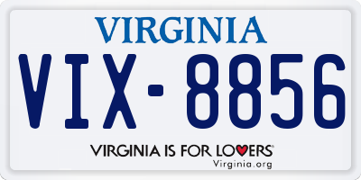 VA license plate VIX8856