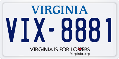 VA license plate VIX8881