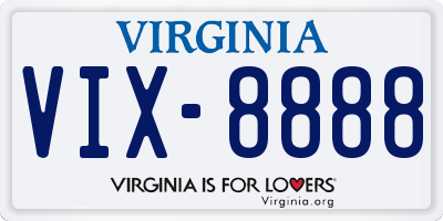 VA license plate VIX8888