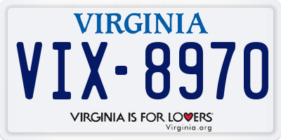 VA license plate VIX8970