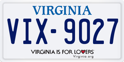 VA license plate VIX9027