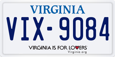 VA license plate VIX9084