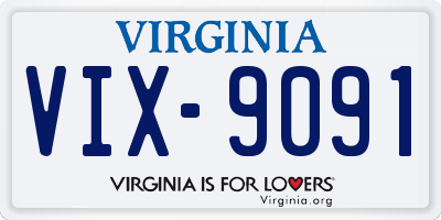 VA license plate VIX9091