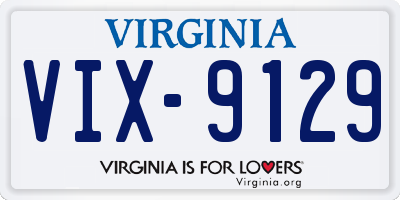 VA license plate VIX9129