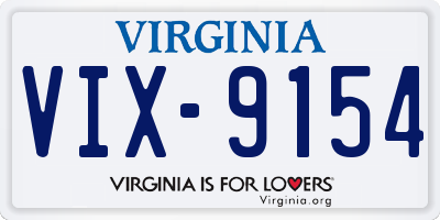 VA license plate VIX9154
