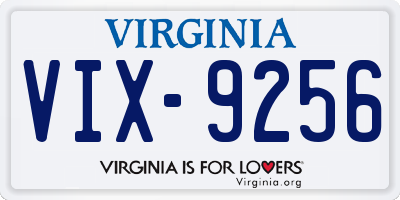 VA license plate VIX9256