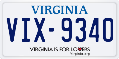 VA license plate VIX9340