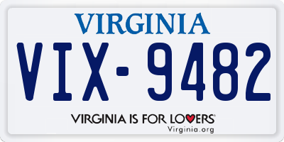 VA license plate VIX9482