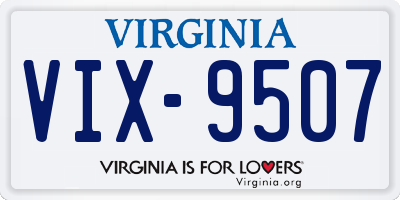 VA license plate VIX9507