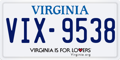 VA license plate VIX9538