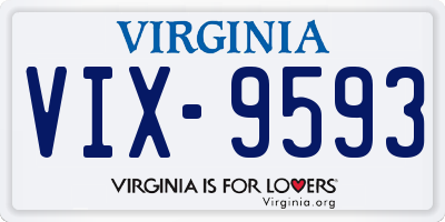 VA license plate VIX9593