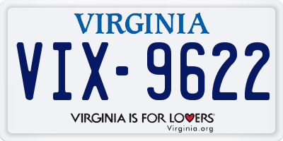 VA license plate VIX9622