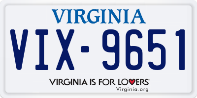 VA license plate VIX9651