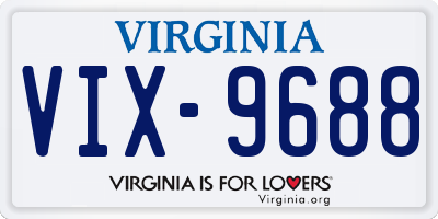 VA license plate VIX9688