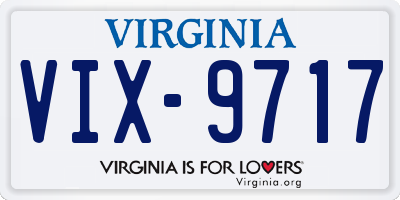 VA license plate VIX9717