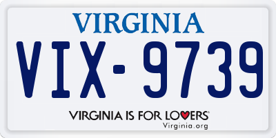 VA license plate VIX9739