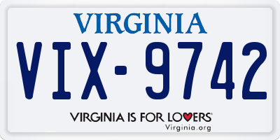 VA license plate VIX9742