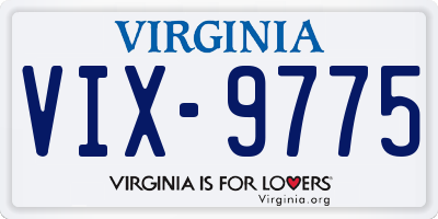 VA license plate VIX9775