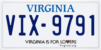 VA license plate VIX9791