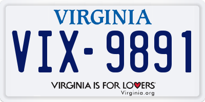 VA license plate VIX9891