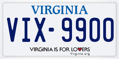 VA license plate VIX9900