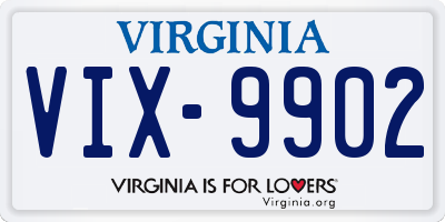 VA license plate VIX9902