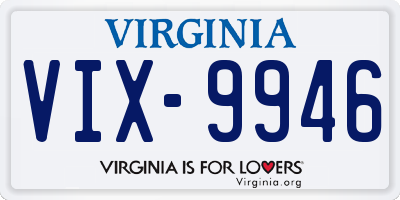 VA license plate VIX9946