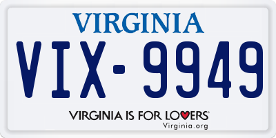 VA license plate VIX9949