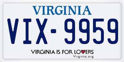 VA license plate VIX9959