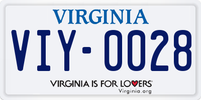 VA license plate VIY0028