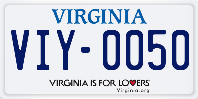 VA license plate VIY0050