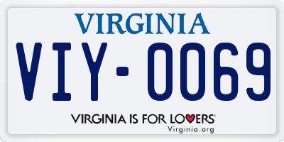 VA license plate VIY0069