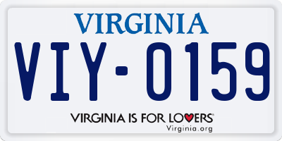 VA license plate VIY0159