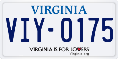 VA license plate VIY0175