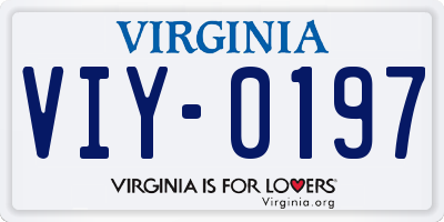 VA license plate VIY0197