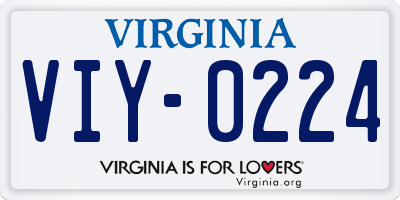 VA license plate VIY0224
