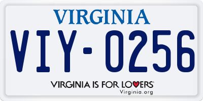 VA license plate VIY0256