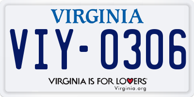 VA license plate VIY0306