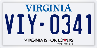 VA license plate VIY0341