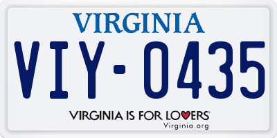 VA license plate VIY0435
