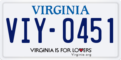 VA license plate VIY0451