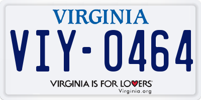 VA license plate VIY0464