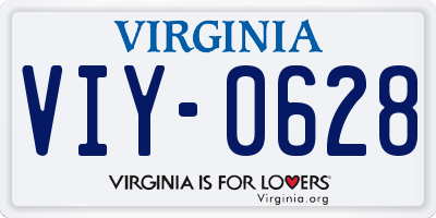 VA license plate VIY0628