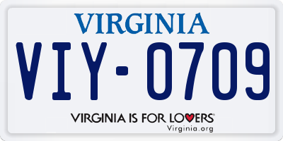 VA license plate VIY0709