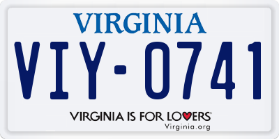 VA license plate VIY0741