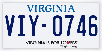 VA license plate VIY0746
