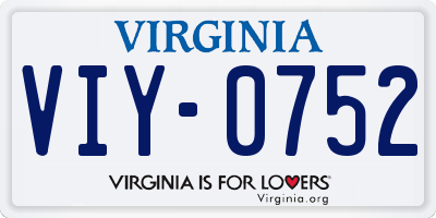 VA license plate VIY0752